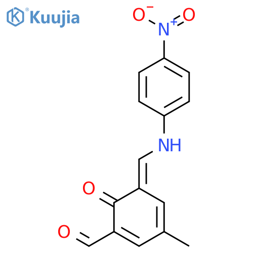 3-methyl-5-[(4-nitroanilino)methylidene]-6-oxocyclohexa-1,3-diene-1-carbaldehyde structure