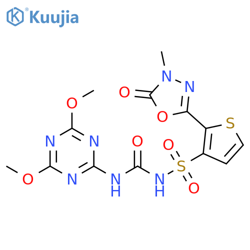 3-Thiophenesulfonamide, 2-(4,5-dihydro-4-methyl-5-oxo-1,3,4-oxadiazol-2-yl)-N-[[(4,6-dimethoxy- 1,3,5-triazin-2-yl)amino]carbonyl]- structure