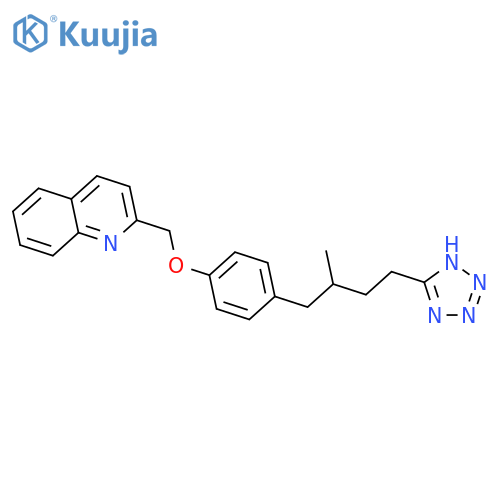 Quinoline, 2-[[4-[2-methyl-4-(1H-tetrazol-5-yl)butyl]phenoxy]methyl]- structure
