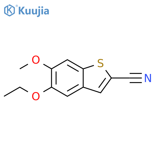 5-ethoxy-6-methoxy-benzothiophene-2-carbonitrile structure
