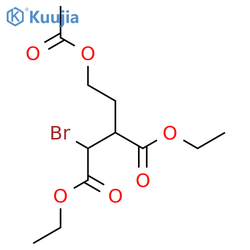 Butanedioic acid, 2-[2-(acetyloxy)ethyl]-3-bromo-, diethyl ester structure