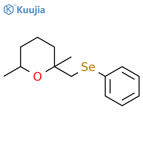 2H-Pyran, tetrahydro-2,6-dimethyl-2-[(phenylseleno)methyl]- structure