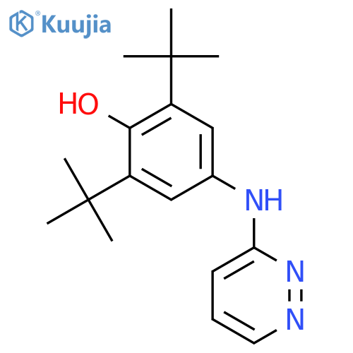 Phenol, 2,6-bis(1,1-dimethylethyl)-4-(3-pyridazinylamino)- structure