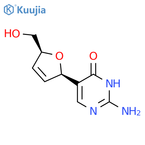 4(1H)-Pyrimidinone,2-amino-5-[2,5-dihydro-5-(hydroxymethyl)-2-furanyl]-, (2R-cis)- (9CI) structure