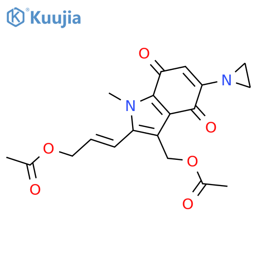 1H-Indole-4,7-dione,3-[(acetyloxy)methyl]-2-[(1E)-3-(acetyloxy)-1-propen-1-yl]-5-(1-aziridinyl)-1-methyl- structure