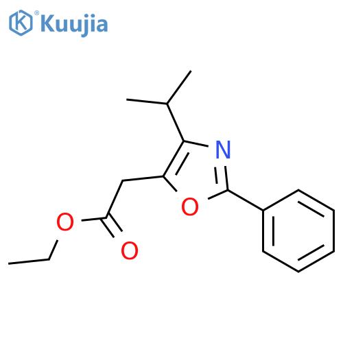 5-Oxazoleacetic acid, 4-(1-methylethyl)-2-phenyl-, ethyl ester structure