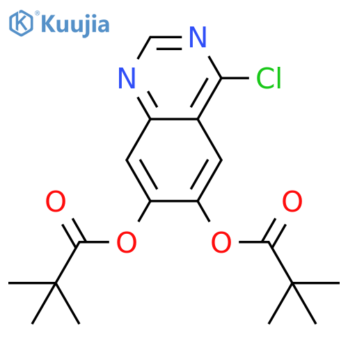 2,2-Dimethyl-propionic acid 4-chloro-7-(2,2-Dimethyl-propionyloxy)-quinazolin-6-yl ester structure