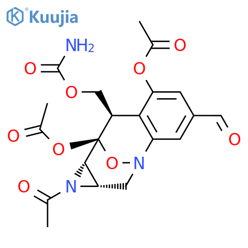 3,9-Epoxy-3H-azirino[2,3-c][1]benzazocine-5-carboxaldehyde,1-acetyl-7,9-bis(acetyloxy)-8-[[(aminocarbonyl)oxy]methyl]-1,1a,2,8,9,9a-hexahydro-,(1aS,3S,8R,9S,9aS)- structure