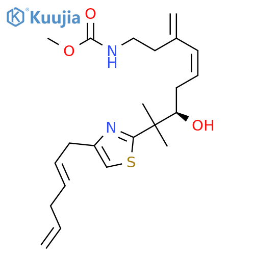 Carbamic acid,N-[(4Z,7R)-8-[4-(2Z)-2,5-hexadien-1-yl-2-thiazolyl]-7-hydroxy-8-methyl-3-methylene-4-nonen-1-yl]-,methyl ester structure