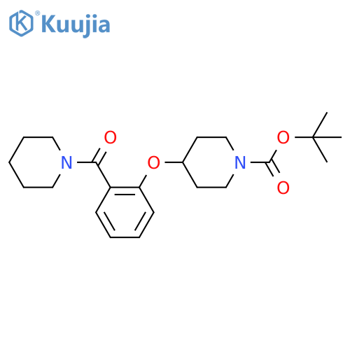 4-[2-(Piperidine-1-carbonyl)-phenoxy]-piperidine-1-carboxylic acid tert-butyl ester structure