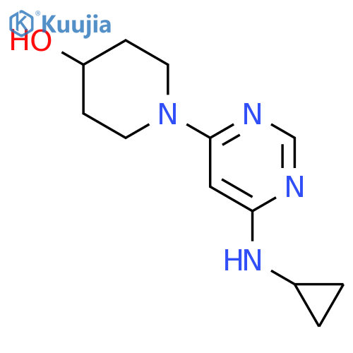 1-[6-(Cyclopropylamino)-4-pyrimidinyl]-4-piperidinol structure