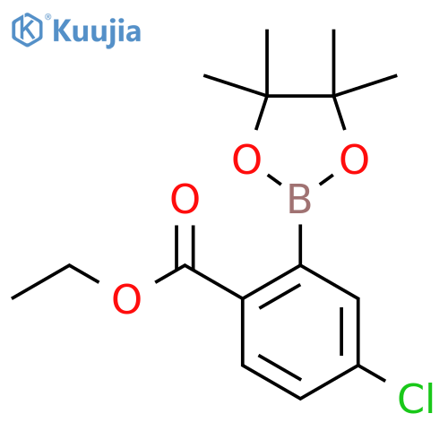 Ethyl 4-chloro-2-(4,4,5,5-tetramethyl-1,3,2-dioxaborolan-2-yl)benzoate structure