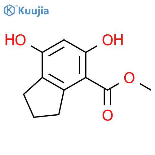4,6-Dihydroxy-7-methoxycarbonylindan structure