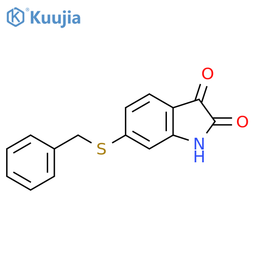 6-(Benzylsulfanyl)-2,3-dihydro-1H-indole-2,3-dione structure