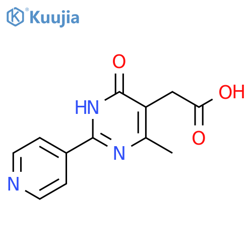 2-[4-methyl-6-oxo-2-(pyridin-4-yl)-1,6-dihydropyrimidin-5-yl]acetic acid structure