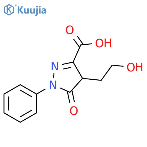 4-(2-hydroxyethyl)-5-oxo-1-phenyl-4,5-dihydro-1H-pyrazole-3-carboxylic acid structure