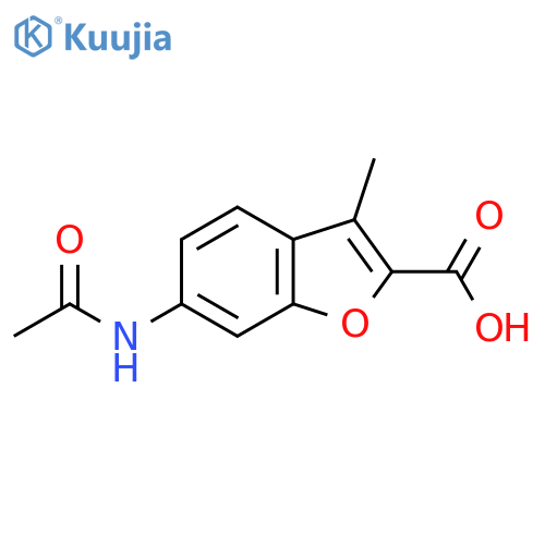 6-Acetamido-3-methylbenzofuran-2-carboxylic acid structure