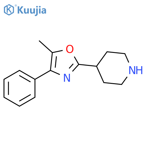 4-(5-methyl-4-phenyl-1,3-oxazol-2-yl)piperidine structure
