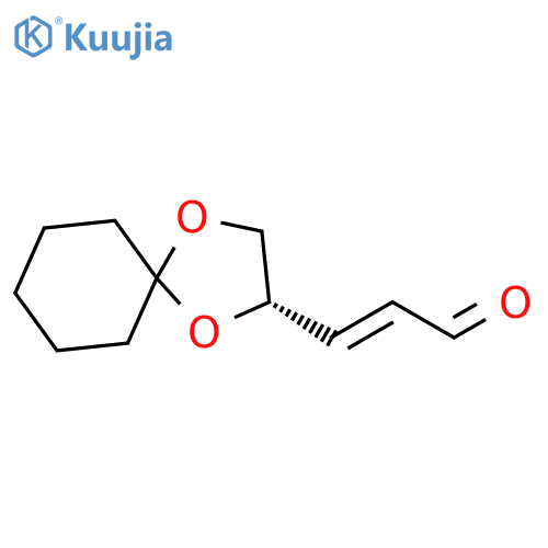 2-Propenal, 3-(2S)-1,4-dioxaspiro[4.5]dec-2-yl-, (2E)- structure