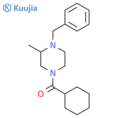 Piperazine, 1-(cyclohexylcarbonyl)-3-methyl-4-(phenylmethyl)- structure