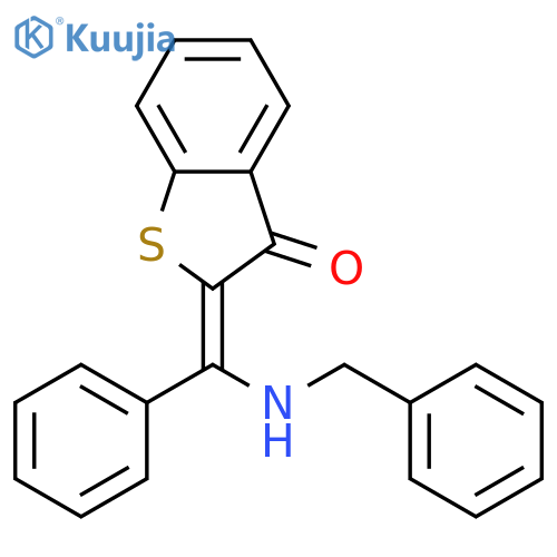Benzo[b]thiophen-3(2H)-one, 2-[phenyl[(phenylmethyl)amino]methylene]- structure