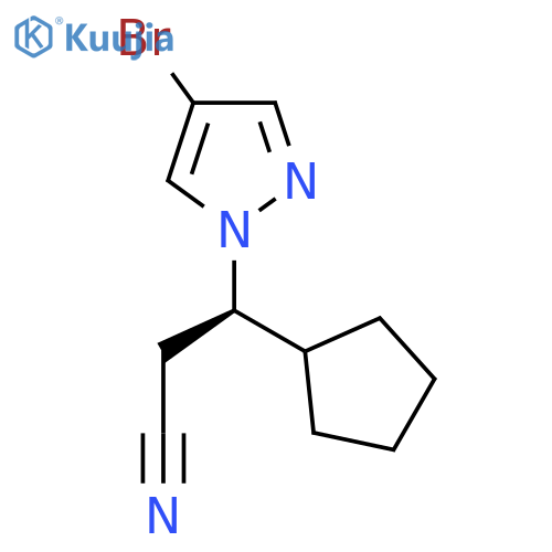 (R)-3-(4-Bromo-1H-pyrazol-1-yl)-3-cyclopentylpropanenitrile structure