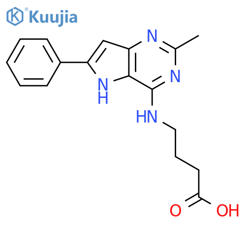 Butanoic acid,4-[(2-methyl-6-phenyl-5H-pyrrolo[3,2-d]pyrimidin-4-yl)amino]- structure