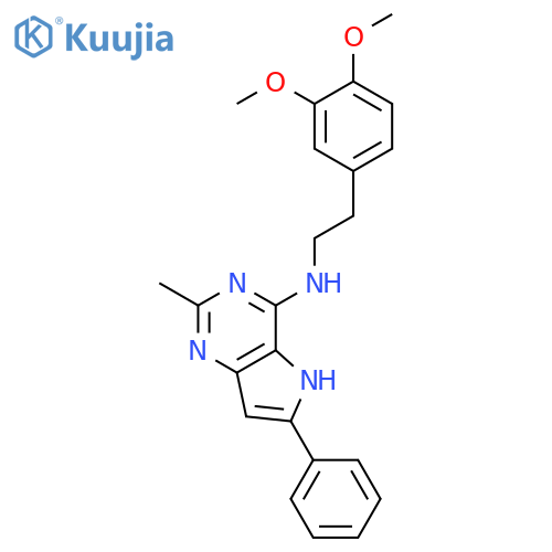 5H-Pyrrolo[3,2-d]pyrimidin-4-amine,N-[2-(3,4-dimethoxyphenyl)ethyl]-2-methyl-6-phenyl- structure