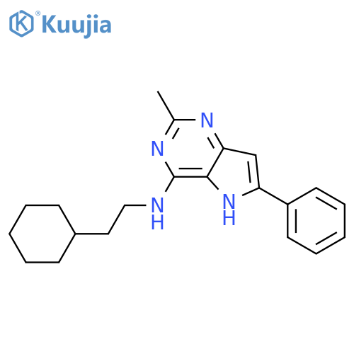 5H-Pyrrolo[3,2-d]pyrimidin-4-amine,N-(2-cyclohexylethyl)-2-methyl-6-phenyl- structure