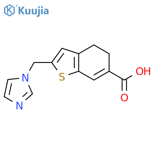 Benzo[b]thiophene-6-carboxylicacid, 4,5-dihydro-2-(1H-imidazol-1-ylmethyl)- structure