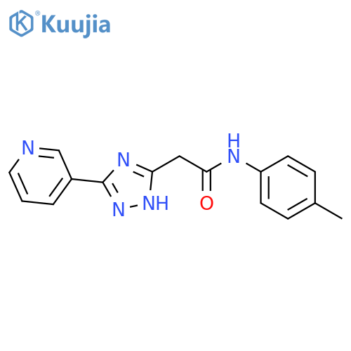 N-(4-methylphenyl)-2-[3-(pyridin-3-yl)-1H-1,2,4-triazol-5-yl]acetamide structure