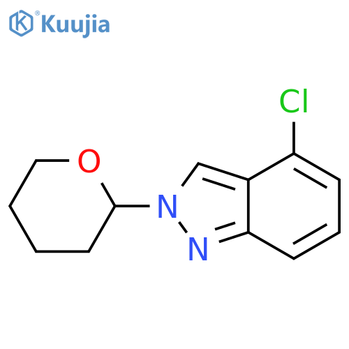 2H-Indazole, 4-chloro-2-(tetrahydro-2H-pyran-2-yl)- structure