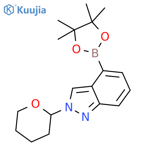 2-(Tetrahydro-2H-pyran-2-yl)-4-(4,4,5,5-tetramethyl-1,3,2-dioxaborolan-2-yl)-2H-indazole structure