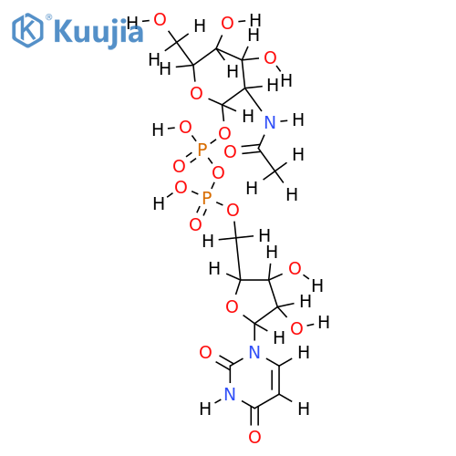 diphosphoric acid 1-(2-acetylamino-xi-D-2-deoxy-glucopyranosyl) ester 2-uridin-5'-yl ester structure