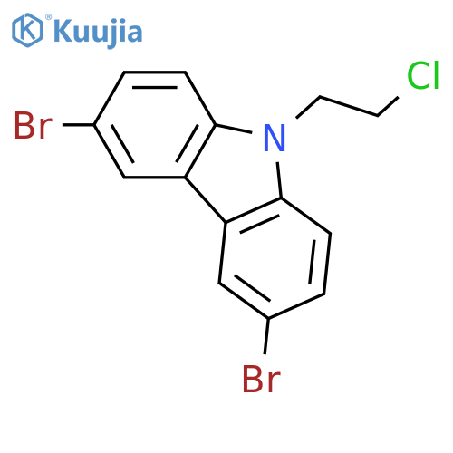 3,6-dibromo-9-(2-chloroethyl)carbazole structure