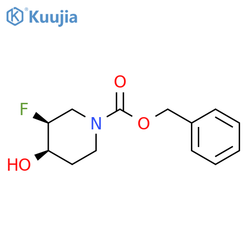 benzyl (3S,4R)-3-fluoro-4-hydroxypiperidine-1-carboxylate structure