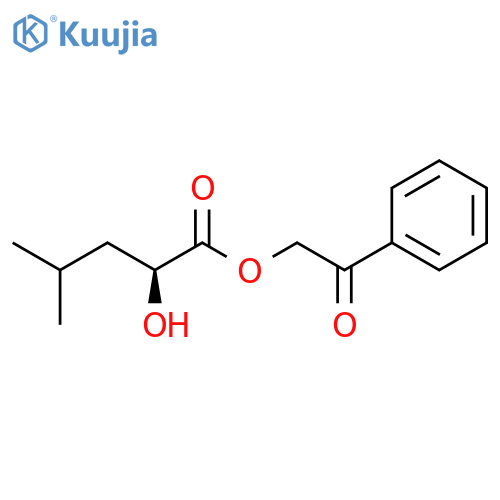 Pentanoic acid, 2-hydroxy-4-methyl-, 2-oxo-2-phenylethyl ester, (2S)- structure