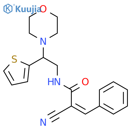 (Z)-2-Cyano-N-(2-morpholin-4-yl-2-thiophen-2-ylethyl)-3-phenylprop-2-enamide structure