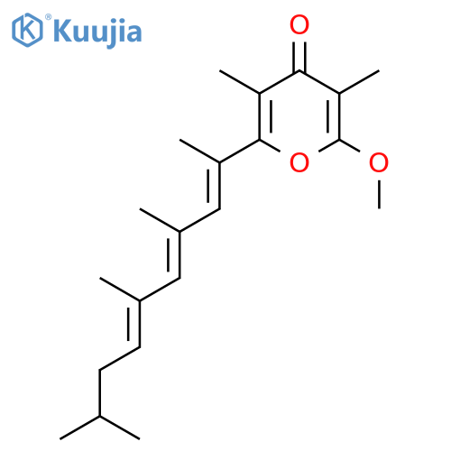 4H-Pyran-4-one, 2-methoxy-3,5-dimethyl-6-[(1E,3E,5E)-1,3,5,8-tetramethyl-1,3,5-nonatrien-1-yl]- structure