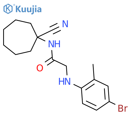 2-[(4-bromo-2-methylphenyl)amino]-N-(1-cyanocycloheptyl)acetamide structure