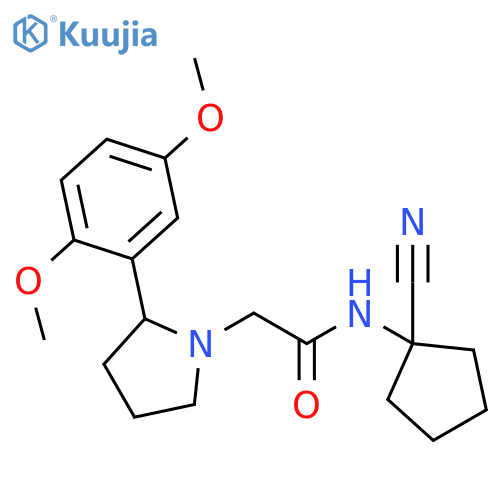 1-Pyrrolidineacetamide, N-(1-cyanocyclopentyl)-2-(2,5-dimethoxyphenyl)- structure