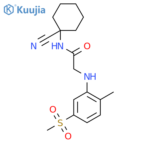 N-(1-cyanocyclohexyl)-2-(2-methyl-5-methylsulfonylanilino)acetamide structure