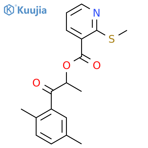 1-(2,5-Dimethylphenyl)-1-oxopropan-2-yl 2-(methylsulfanyl)pyridine-3-carboxylate structure