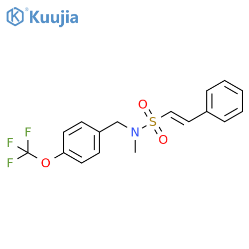 N-methyl-2-phenyl-N-{[4-(trifluoromethoxy)phenyl]methyl}ethene-1-sulfonamide structure