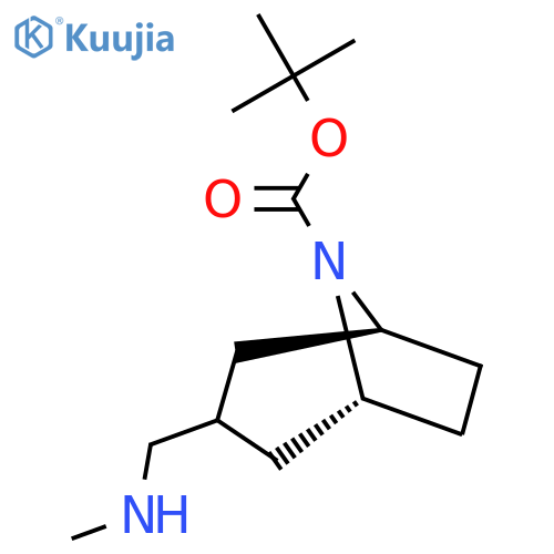 tert-butyl (1R,3R,5S)-3-[(methylamino)methyl]-8-azabicyclo[3.2.1]octane-8-carboxylate structure