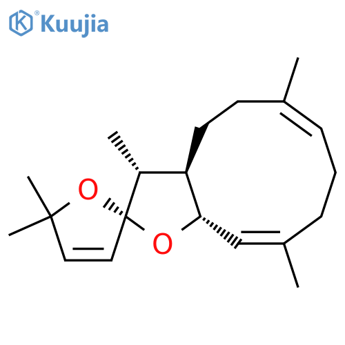 Spiro[cyclodeca[b]furan-2(3H),2'(5'H)-furan],3a,4,5,8,9,11a-hexahydro-3,5',5',6,10-pentamethyl-,(2R,3R,3aR,6E,10E,11aR)-rel- (9CI) structure