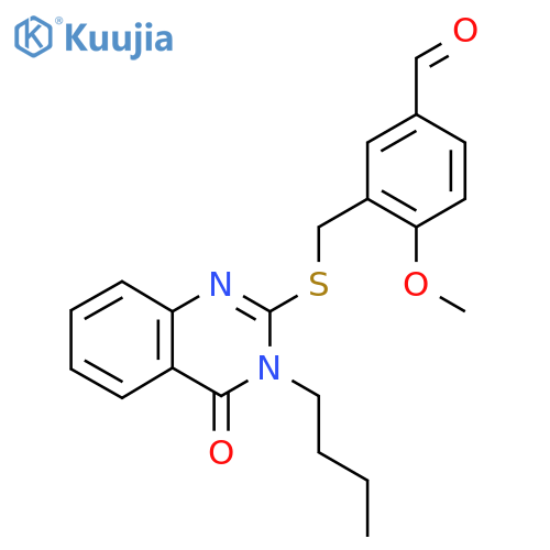3-[(3-Butyl-4-oxoquinazolin-2-yl)sulfanylmethyl]-4-methoxybenzaldehyde structure