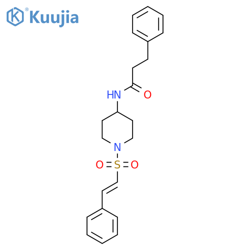 3-phenyl-N-[1-(2-phenylethenesulfonyl)piperidin-4-yl]propanamide structure