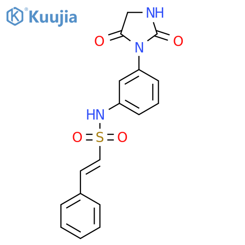 (E)-N-[3-(2,5-dioxoimidazolidin-1-yl)phenyl]-2-phenylethenesulfonamide structure