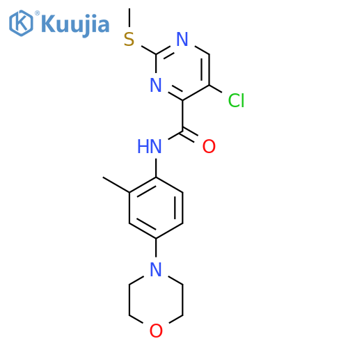 5-chloro-N-[2-methyl-4-(morpholin-4-yl)phenyl]-2-(methylsulfanyl)pyrimidine-4-carboxamide structure